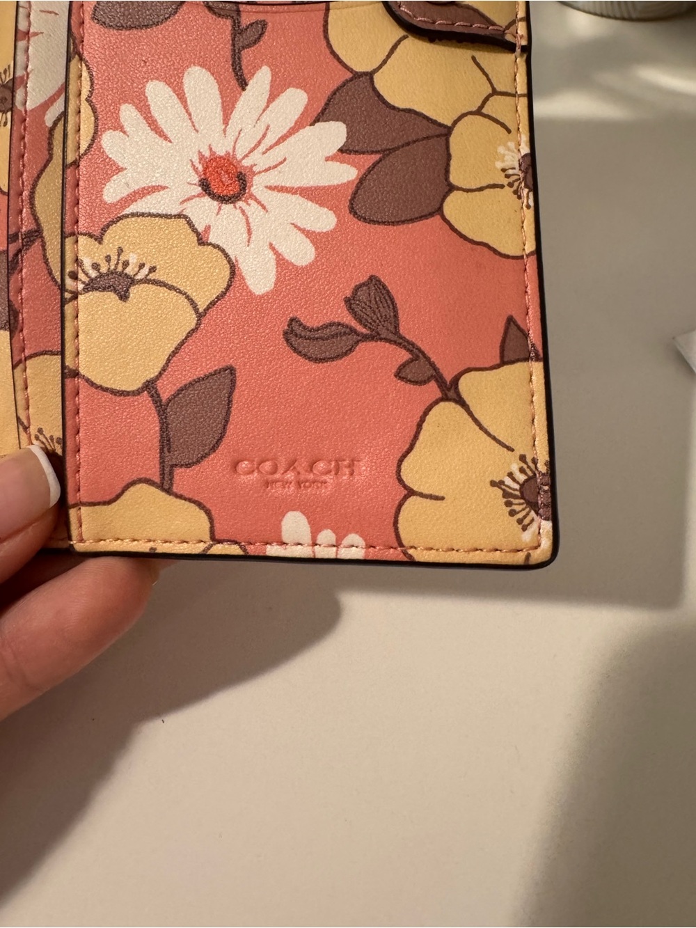 Coach Pebbled Leather Wallet in Soft Cream with Gold Logo - Picture 15 of 15